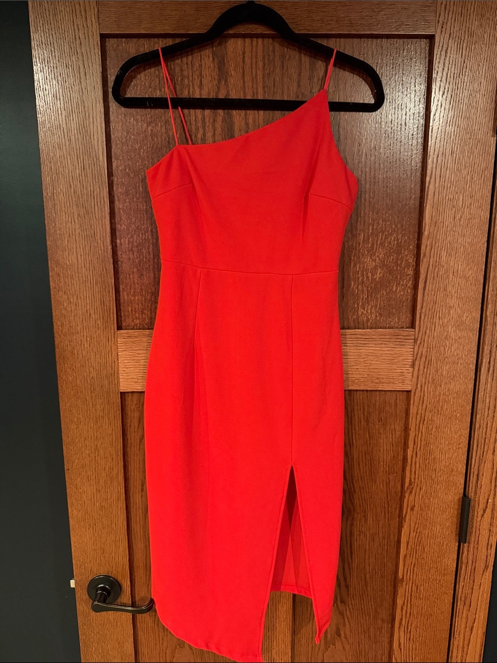 Princess Polly Scarlet One-Shoulder Spaghetti Strap Midi Dress